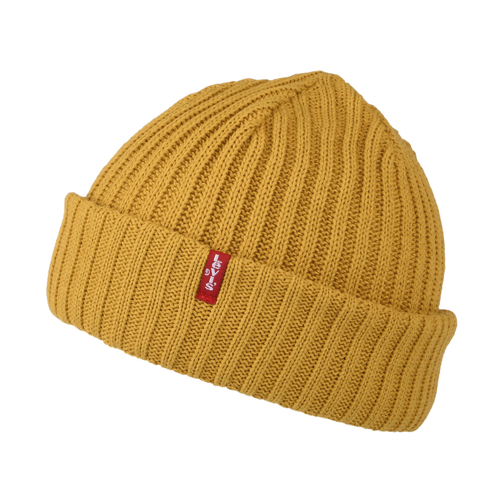 Levi's Hats Ribbed Fisherman Beanie Hat - Yellow
