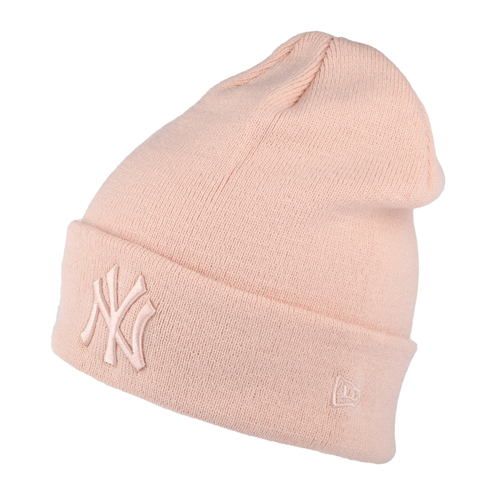 New Era Womens New York Yankees Beanie Hat - MLB League Essential - Blush