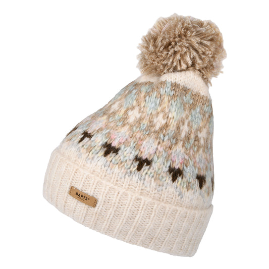 Barts Hats Renaa Recycled Bobble Hat - Cream-Multi