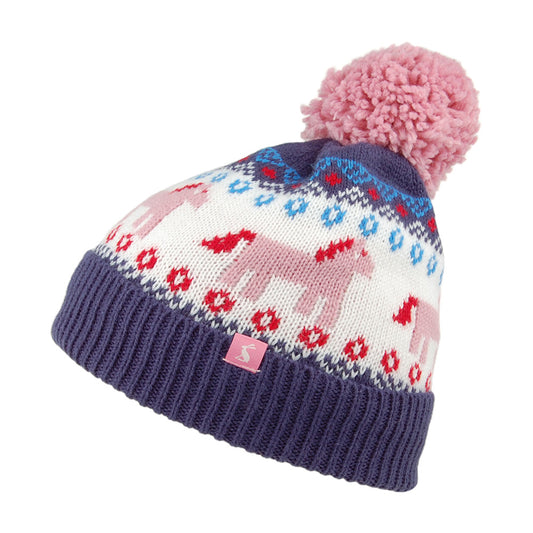Joules Hats Kids Fallbury Bobble Hat - Navy Blue