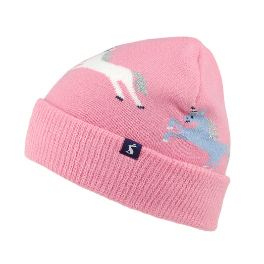 Joules Hats Kids Pink Unicorn Beanie Hat - Pink