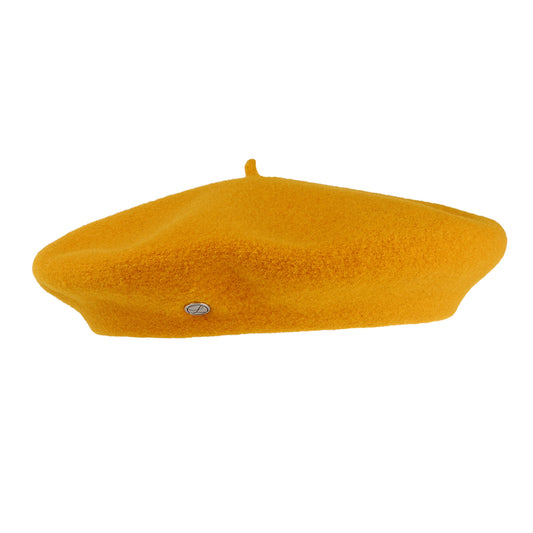Laulhère Kids Petit Basque Merino Wool Beret - Mustard