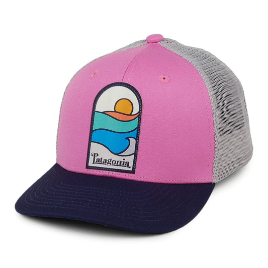 Patagonia Hats Kids Sunset Organic Cotton Trucker Cap - Pink-Grey