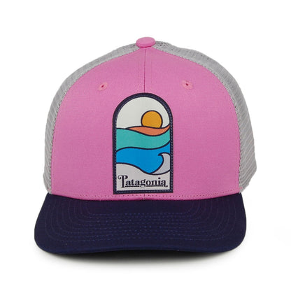 Patagonia Hats Kids Sunset Organic Cotton Trucker Cap - Pink-Grey