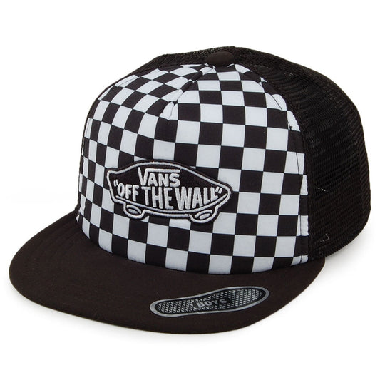 Vans Kids Checkerboard Classic Patch Trucker Cap - Black-White