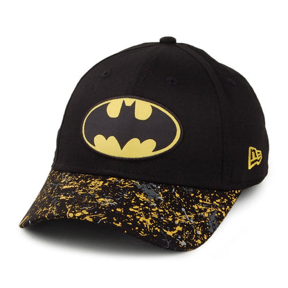 New Era Kids 9FORTY Batman Baseball Cap - Character Paint Splatter - Black