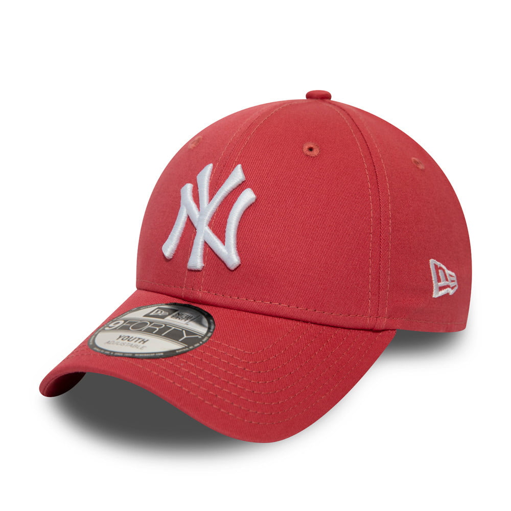 New Era Kids 9FORTY New York Yankees Baseball Cap - MLB League Essential - Coral