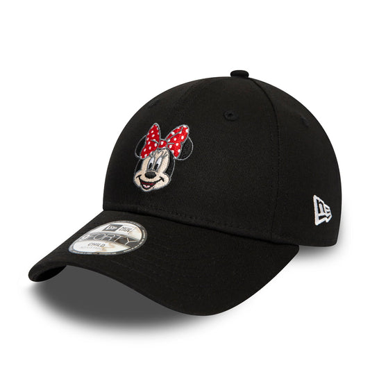 New Era Kids 9FORTY Minnie Mouse Baseball Cap - Disney Character Face - Black