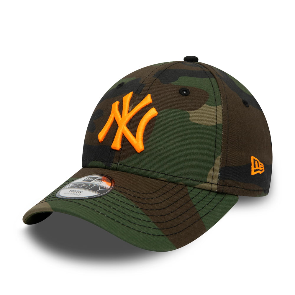 New Era Kids 9FORTY New York Yankees Baseball Cap - MLB Camo Essential - Camo-Orange