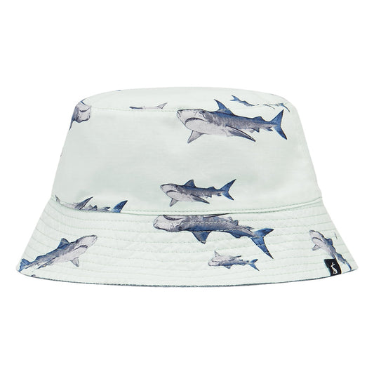 Joules Hats Kids Brit Sharks Reversible Bucket Hat - Light Green