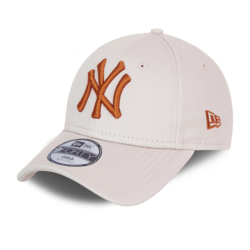 New Era Kids 9FORTY New York Yankees Baseball Cap - MLB League Essential - Stone-Toffee