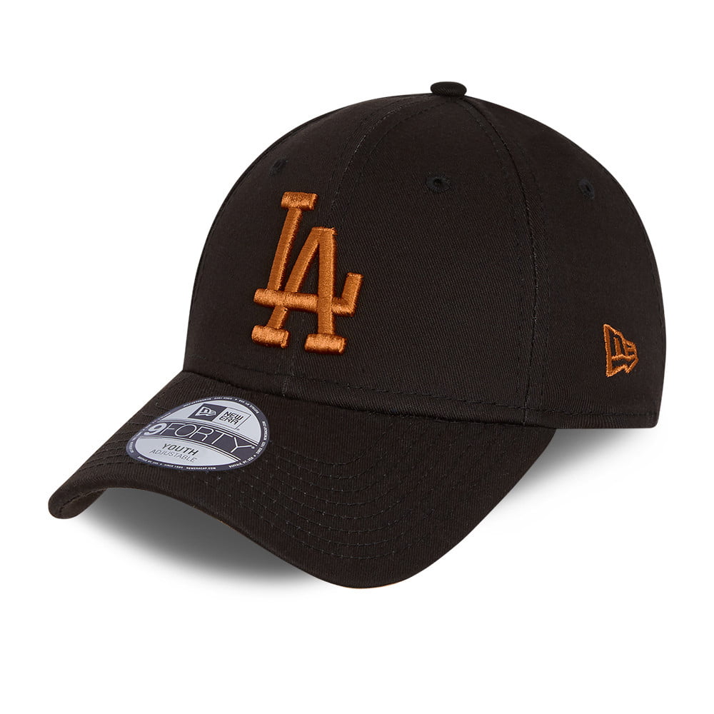 New Era Kids 9FORTY L.A. Dodgers Baseball Cap - MLB League Essential - Black-Toffee