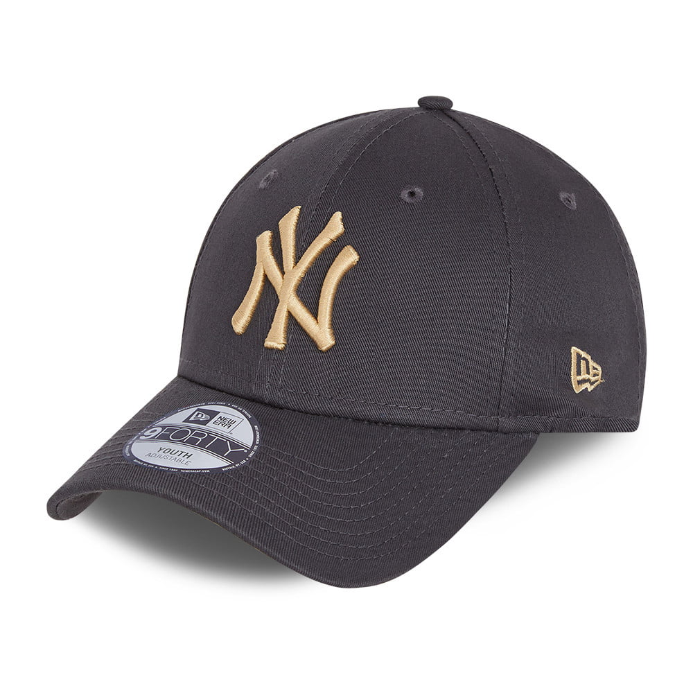 New Era Kids 9FORTY New York Yankees Baseball Cap - MLB League Essential - Graphite-Stone