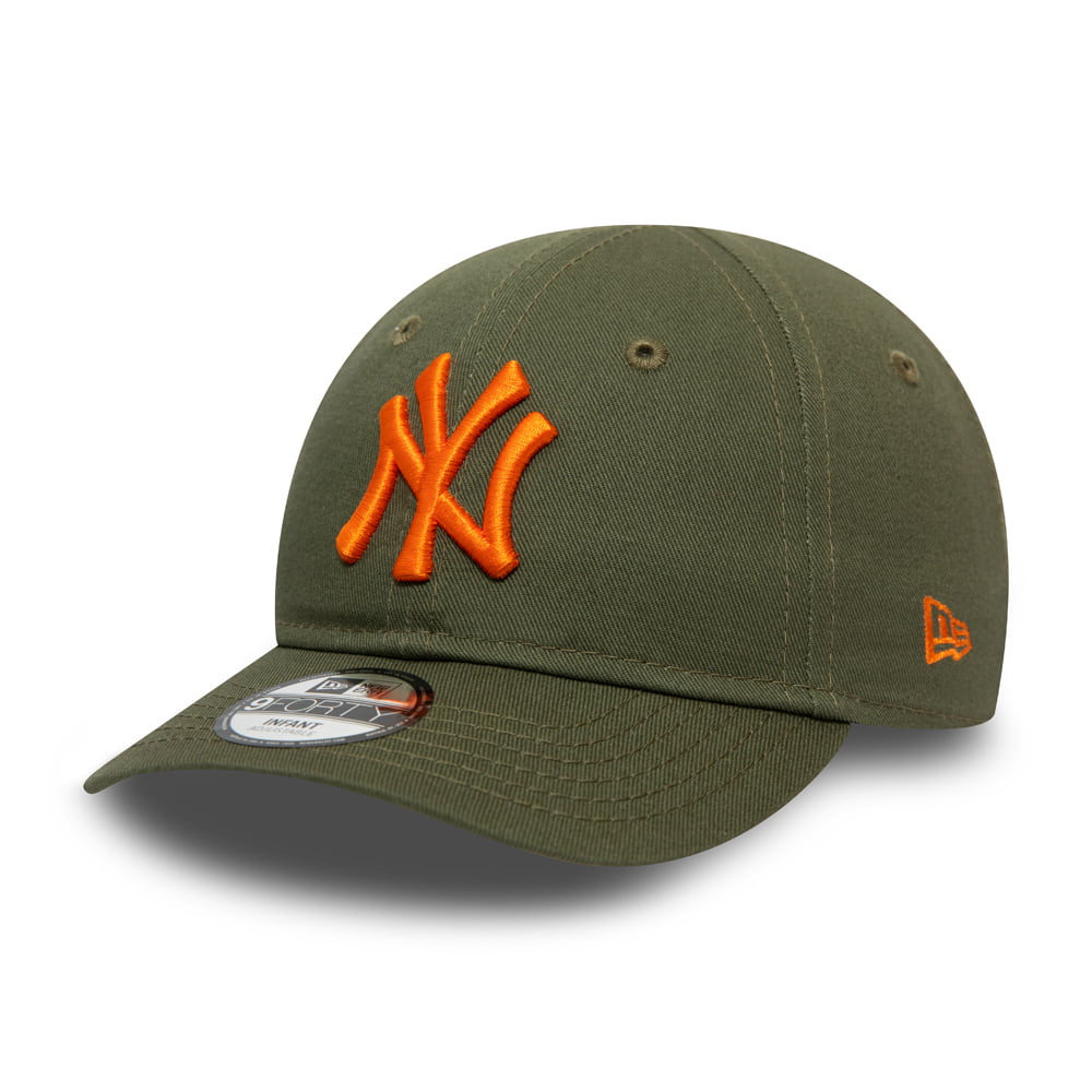 New Era Baby 9FORTY New York Yankees Baseball Cap - League Essential - Olive-Orange