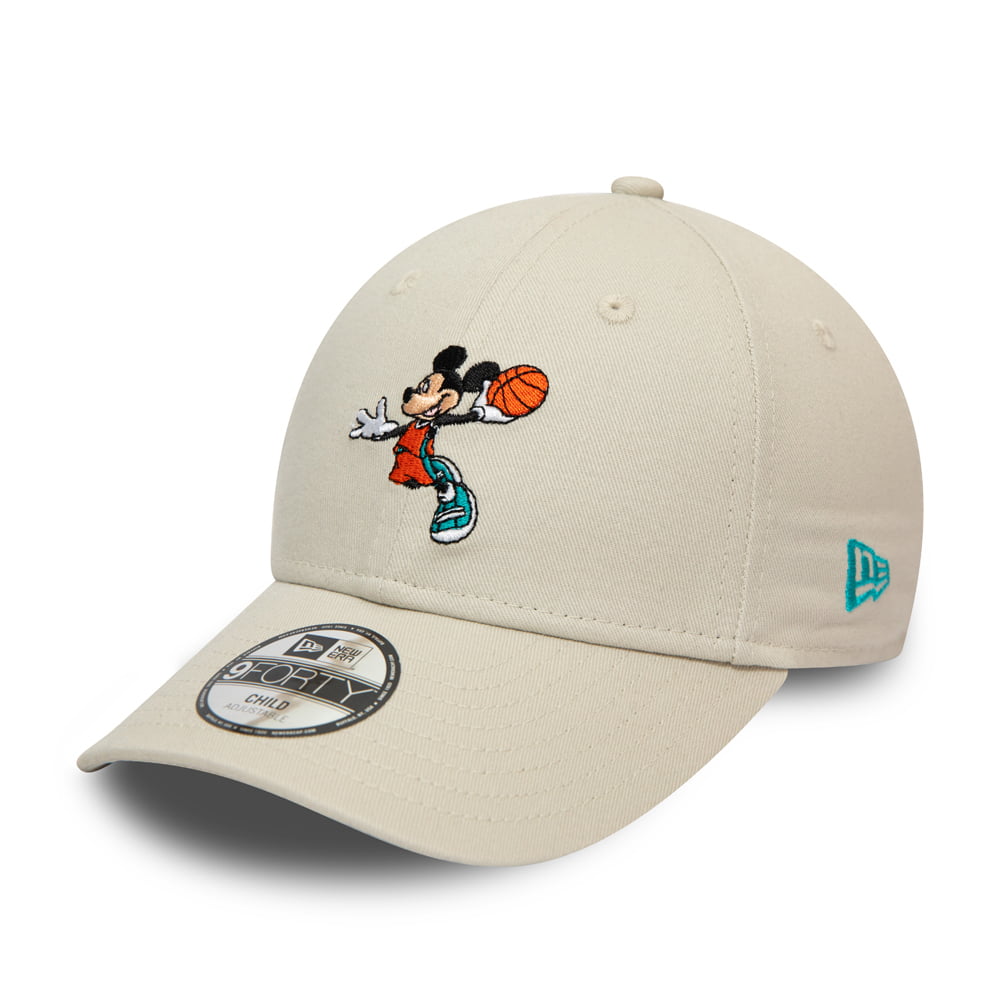 New Era Kids 9FORTY Mickey Mouse Baseball Cap - Disney Character Sports - Stone