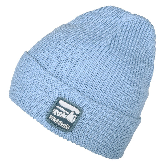 Patagonia Hats Kids Illustrated Alpine Icon Logo Beanie Hat - Light Blue