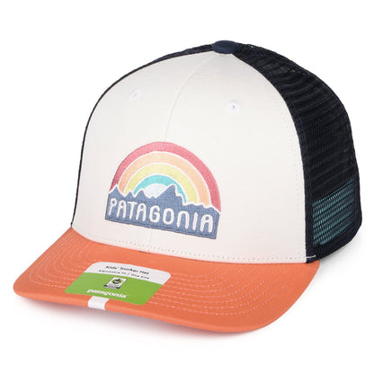 Patagonia Hats Kids Rainbow Organic Cotton Trucker Cap - White-Coral