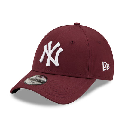 New Era Kids 9FORTY New York Yankees Baseball Cap - MLB League Essential - Maroon-White