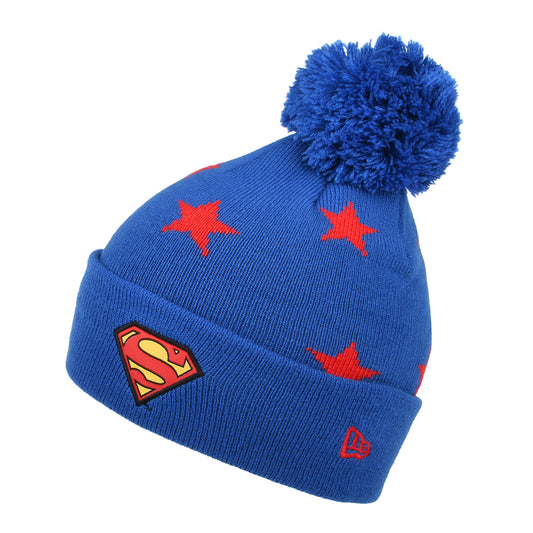 New Era Kids Superman Star Bobble Hat - Blue-Red