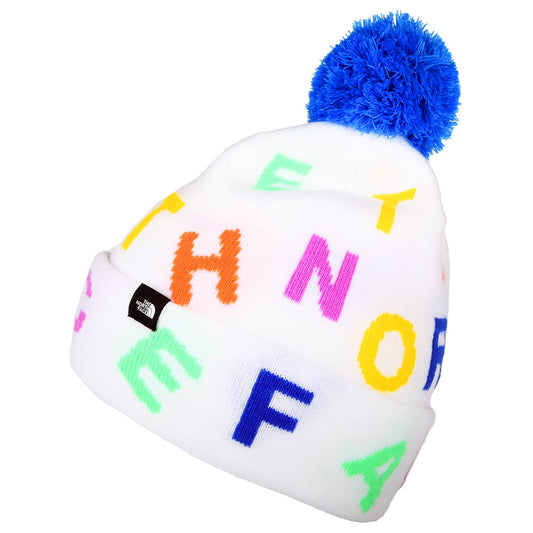 The North Face Hats Kids Ski Tuke Bobble Hat - White-Multi
