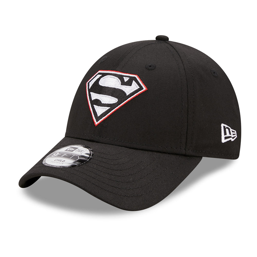 New Era Kids 9FORTY Superman Baseball Cap - Character Logo - Black