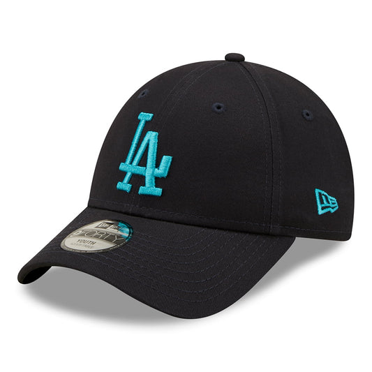 New Era Kids 9FORTY L.A. Dodgers Baseball Cap - MLB League Essential - Navy-Turquoise