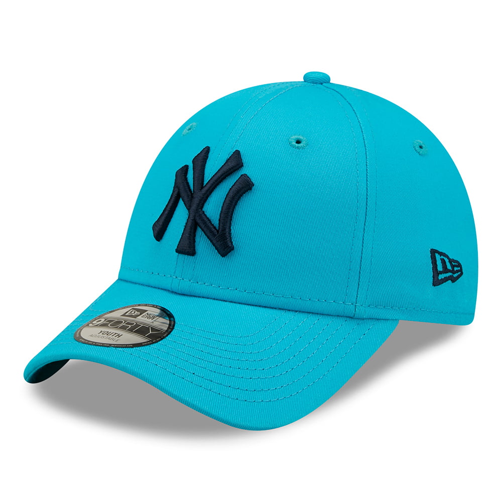 New Era Kids 9FORTY New York Yankees Baseball Cap - MLB League Essential - Turquoise-Navy