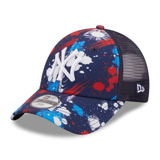 New Era Kids 9FORTY New York Yankees Trucker Cap - MLB Print - Navy-White