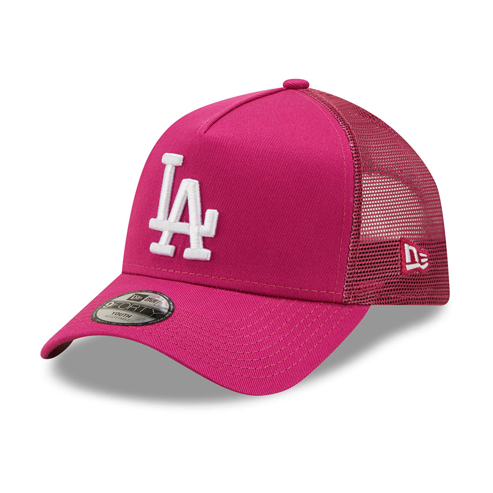 New Era Kids 9FORTY L.A. Dodgers Trucker Cap - MLB Tonal Mesh - Pink ...