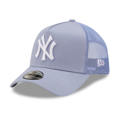 New Era Kids 9FORTY New York Yankees A-Frame Trucker Cap - MLB Tonal Mesh - Violet