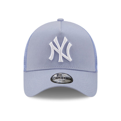 New Era Kids 9FORTY New York Yankees A-Frame Trucker Cap - MLB Tonal Mesh - Violet