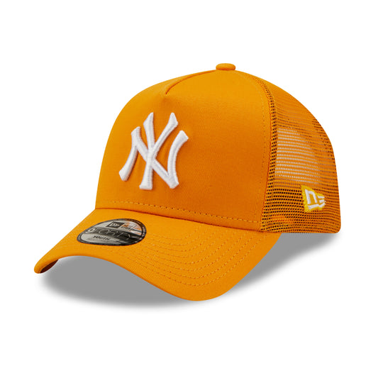 New Era Kids 9FORTY New York Yankees A-Frame Trucker Cap - MLB Tonal Mesh - Orange
