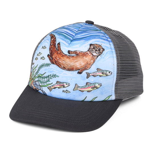 Sunday Afternoons Hats Kids Artist Series River Otter Trucker Cap - Blue-Grey