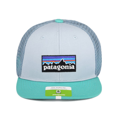 Patagonia Hats Kids P-6 Logo Organic Cotton Trucker Cap - Light Blue-Turquoise
