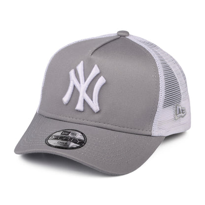 New Era Kids 9FORTY New York Yankees A-Frame Trucker Cap - MLB Essential - Graphite-White