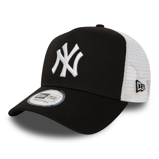 New Era Kids 9FORTY New York Yankees A-Frame Trucker Cap - MLB Essential - Black-White