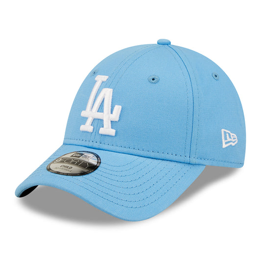 New Era Kids 9FORTY L.A. Dodgers Baseball Cap - MLB League Essential - Sky Blue-White