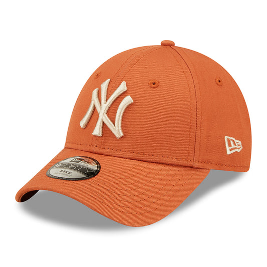 New Era Kids 9FORTY New York Yankees Baseball Cap - MLB League Essential - Orange-Oatmeal