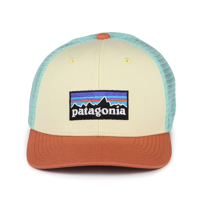 Patagonia Hats Kids P-6 Logo Organic Cotton Trucker Cap - Light Yellow-Coral-Mint
