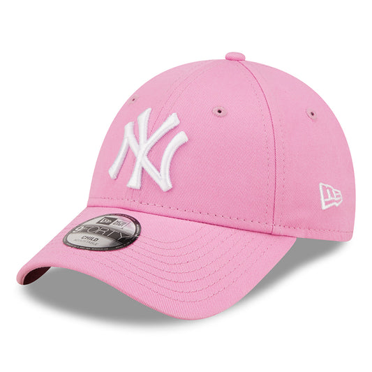 New Era Kids 9FORTY New York Yankees Baseball Cap - MLB League Essential - Pink-White