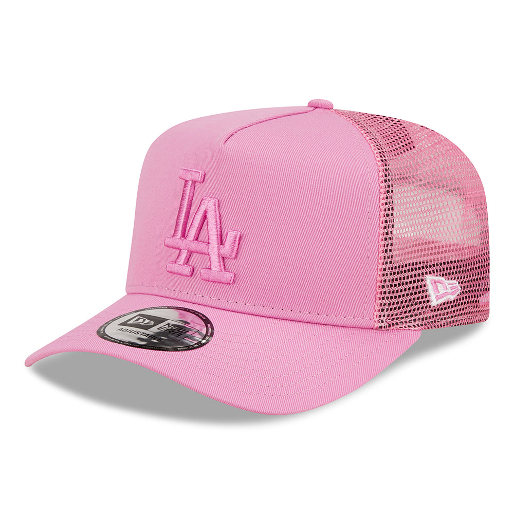 New Era Kids L.A. Dodgers A-Frame Trucker Cap - MLB Tonal Mesh - Pink