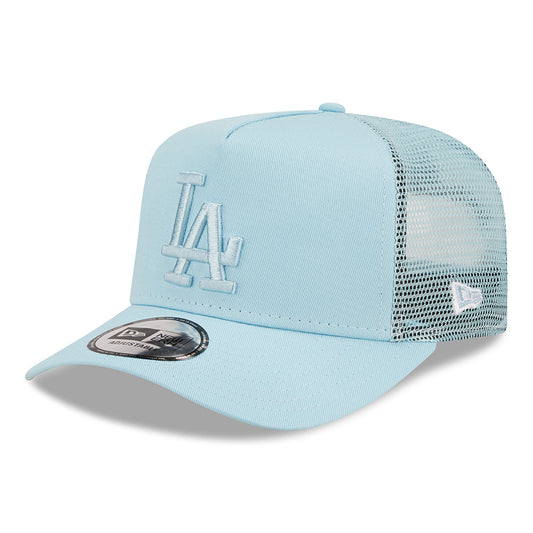 New Era Kids L.A. Dodgers A-Frame Trucker Cap - MLB Tonal Mesh - Light Blue