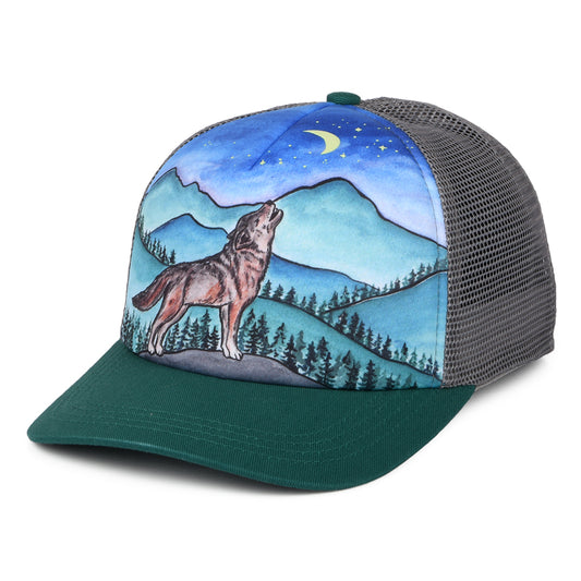 Sunday Afternoons Hats Kids Artist Series Lone Wolf Trucker Cap - Teal-Multi