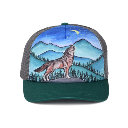 Sunday Afternoons Hats Kids Artist Series Lone Wolf Trucker Cap - Teal-Multi