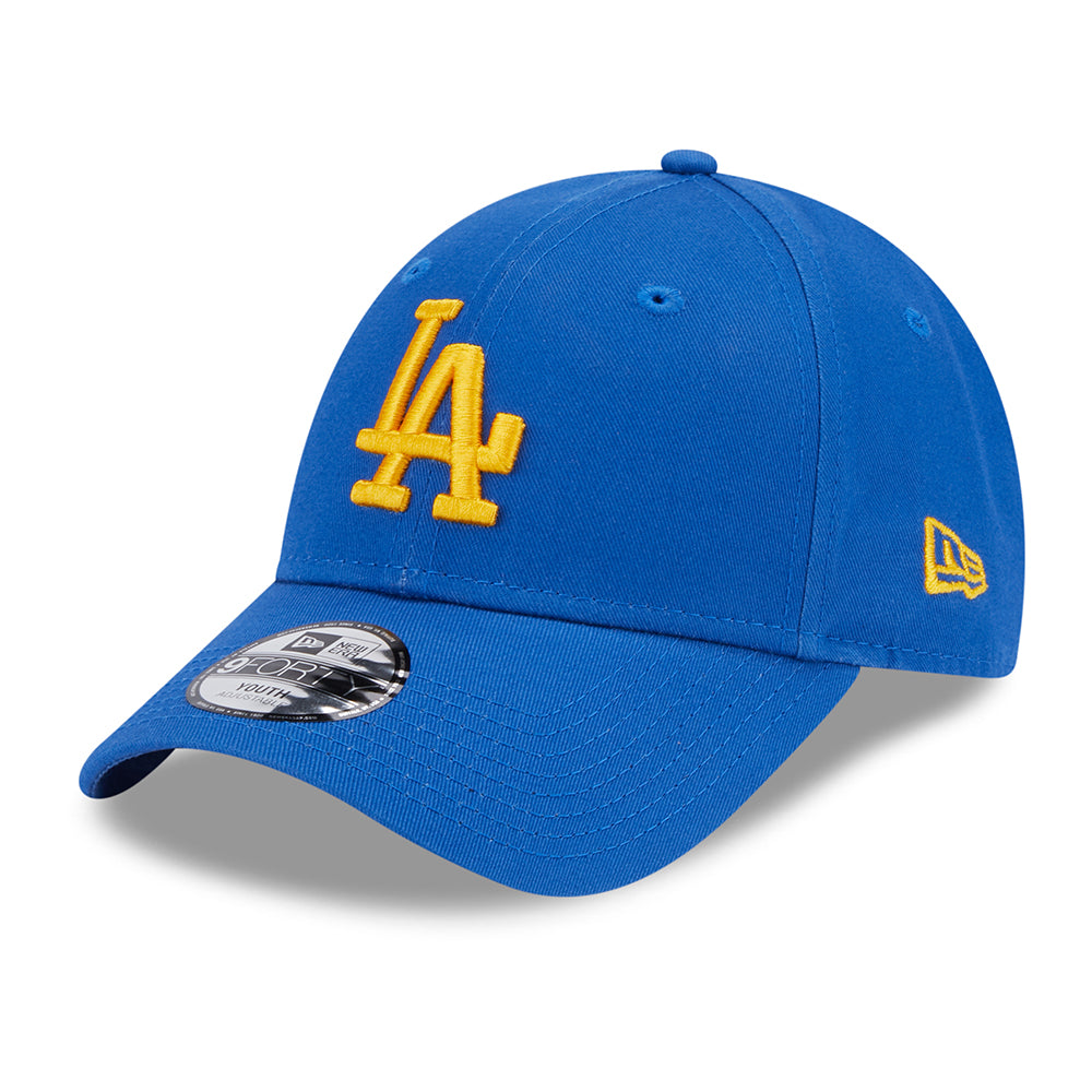 New Era Kids 9FORTY L.A. Dodgers Baseball Cap - MLB League Essential - Azure-Yellow