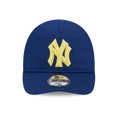 New Era Baby 9FORTY New York Yankees Baseball Cap - MLB Boucle - Blue-Yellow