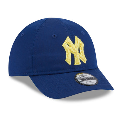 New Era Baby 9FORTY New York Yankees Baseball Cap - MLB Boucle - Blue-Yellow