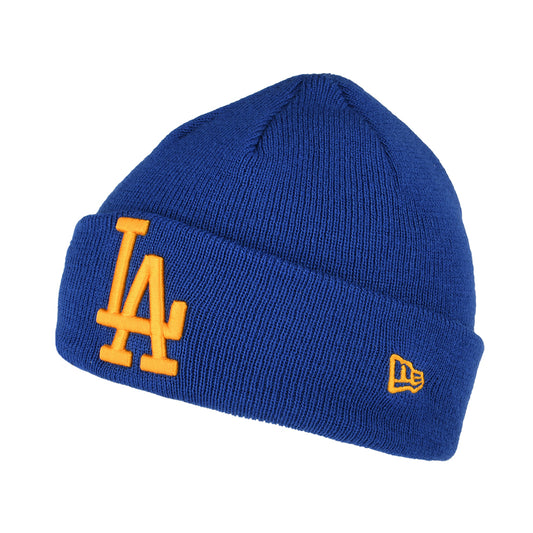 New Era Kids L.A. Dodgers Cuffed Beanie Hat - MLB League Essential - Azure-Yellow