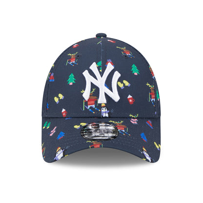 New Era Kids 9FORTY New York Yankees Baseball Cap - MLB Festive AOP - Navy-White