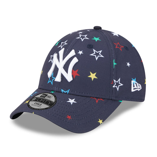 New Era Kids 9FORTY New York Yankees Baseball Cap - MLB Star AOP - Navy-White